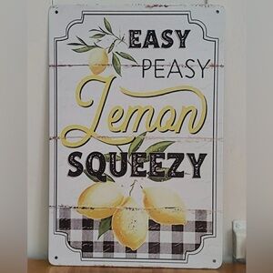 Lemon-Themed Wall Decor Sign Metal Sign 12”x8”